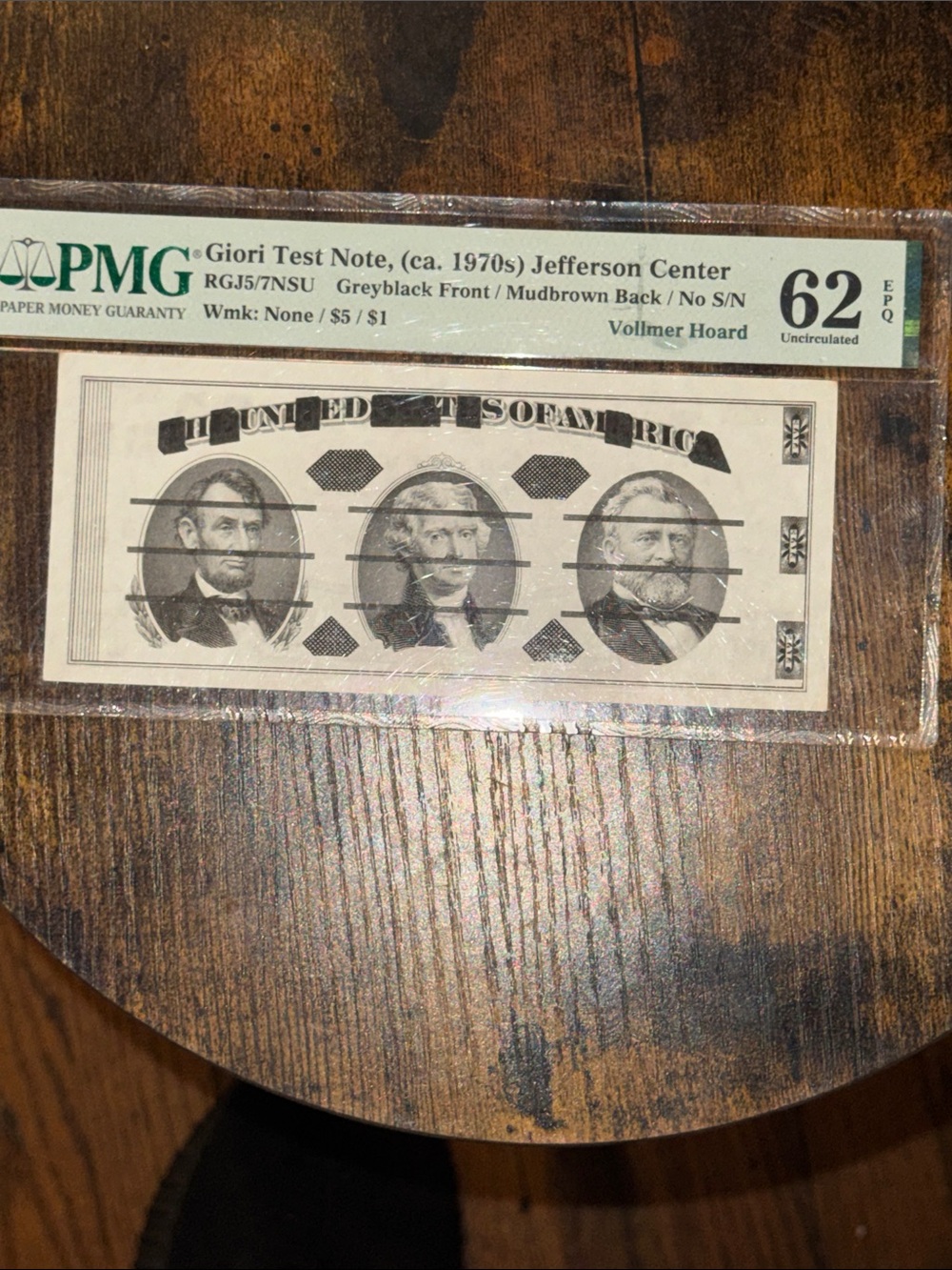 Giori Test Note - Grey/Black Uncirculated Collectible Prefer to meet up for this